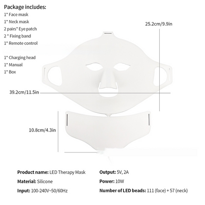 Mascarilla LED NovaHonor · Fototerapia Facial 7 Colores