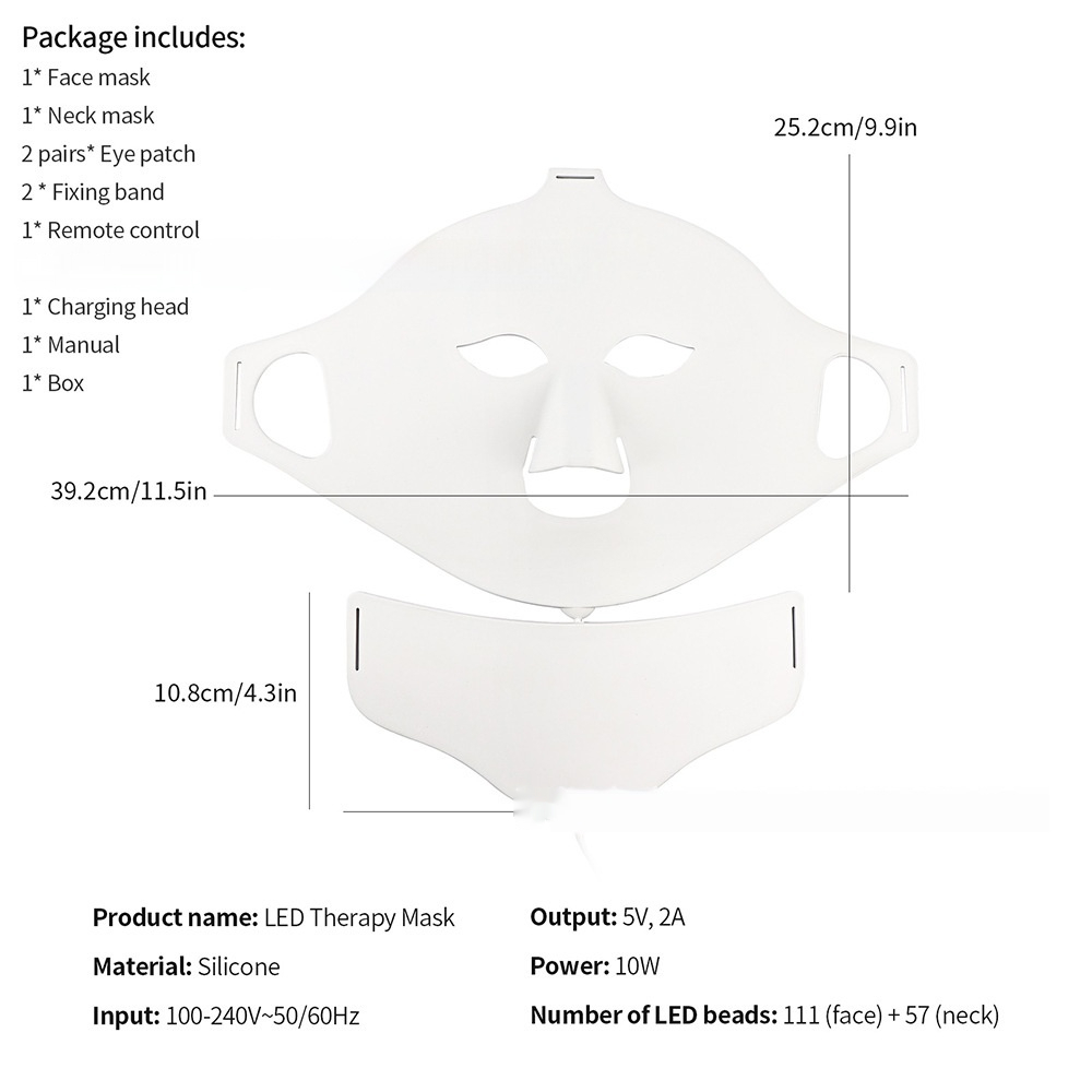 Mascarilla LED NovaHonor · Fototerapia Facial 7 Colores